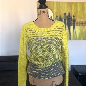 Bar III - bright yellow & grey sweater